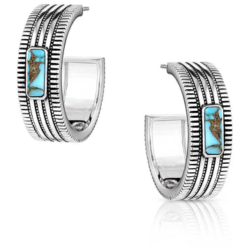Montana Silversmiths Turquoise Sky Hoop Earrings